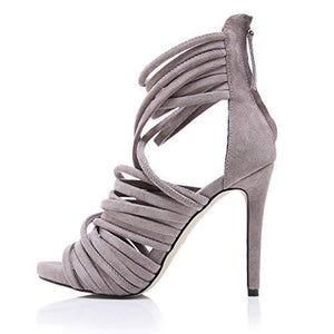 Stupmary Peep Toe Women Pumps Shoes Gladiator Band Cross-Tied High Heels Stiletto Heels Ankle Strap