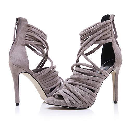Stupmary Peep Toe Women Pumps Shoes Gladiator Band Cross-Tied High Heels Stiletto Heels Ankle Strap