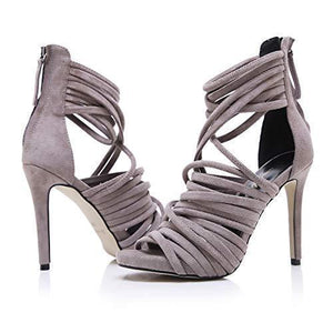 Stupmary Peep Toe Women Pumps Shoes Gladiator Band Cross-Tied High Heels Stiletto Heels Ankle Strap
