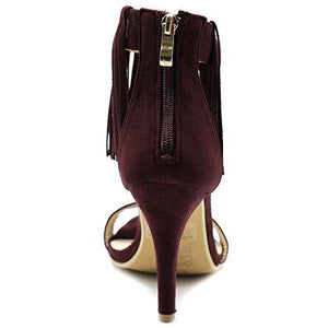Ollio Women's Shoe Fringe Ankle High Pump Heel Sandals