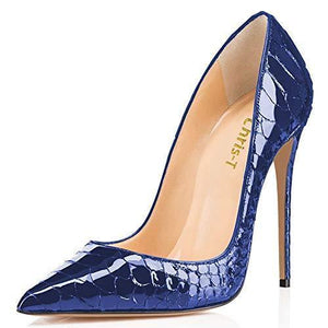 Spun Sugar Womens High Heels,12cm Pointed Toe Slip On Stilettos Shoes, Leather Wedding Dress Pumps(US 5-15 Size)