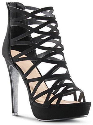 MARCOREPUBLIC Alexandra Womens Open Toe High Heels Platform Shoes Stiletto Dress Sandals