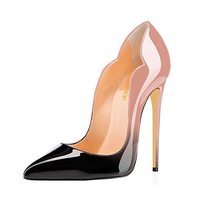 Kmeioo Stiletto Pumps, Women's Pointed Toe High Heels Evening Party Dress Shoes Classic Slip On Pumps
